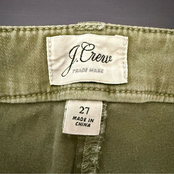 J Crew Pants Womens Sz 27 Military Green Skinny Utility Cotton Lyocell Blend - Picture 8 of 13